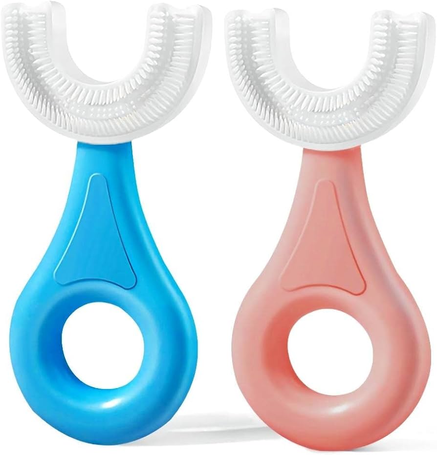 (Pack of 3) Baby Kids U-Shaped Soft Silicone Toothbrush