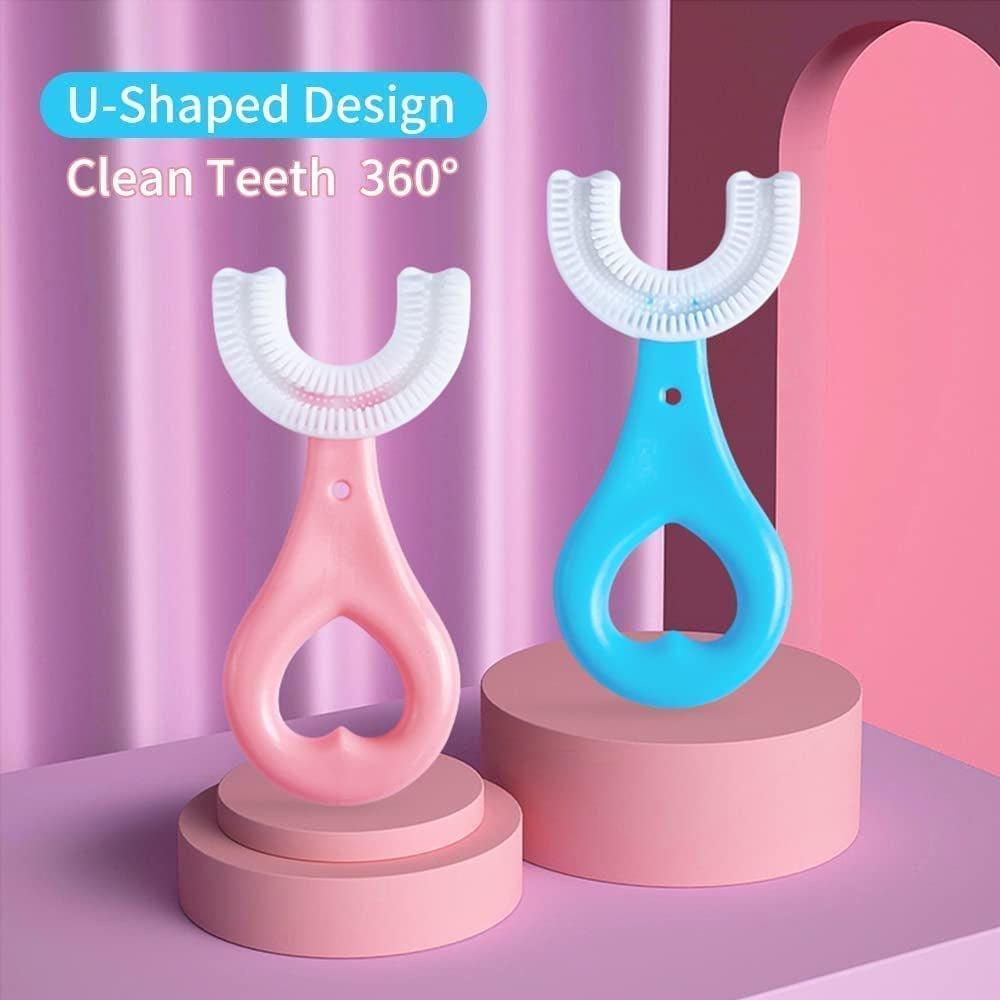 (Pack of 3) Baby Kids U-Shaped Soft Silicone Toothbrush