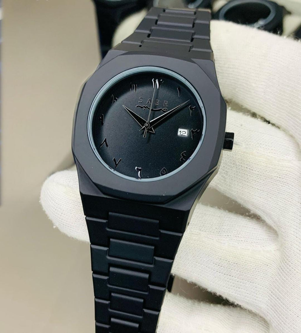 Full BLACK AURA Quartz Watch –  Best Quality Analog Watch For Boys - With Black Box
